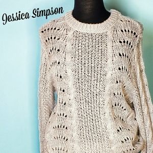 NWT - Jessica Simpson | Soft Gray Cable Knit Sweater Size L